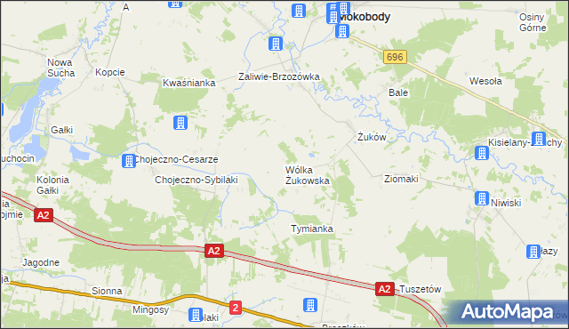 mapa Wólka Żukowska, Wólka Żukowska na mapie Targeo