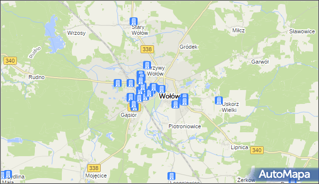 mapa Wołów, Wołów na mapie Targeo