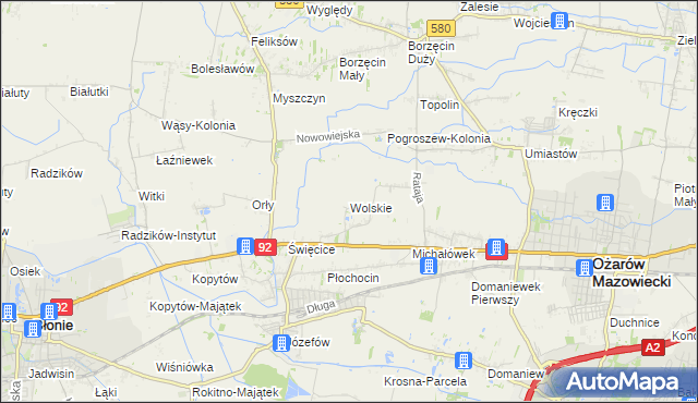 mapa Wolskie, Wolskie na mapie Targeo