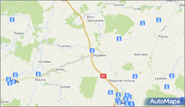 mapa Wozławki, Wozławki na mapie Targeo