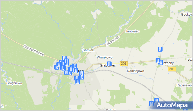 mapa Wronkowo, Wronkowo na mapie Targeo