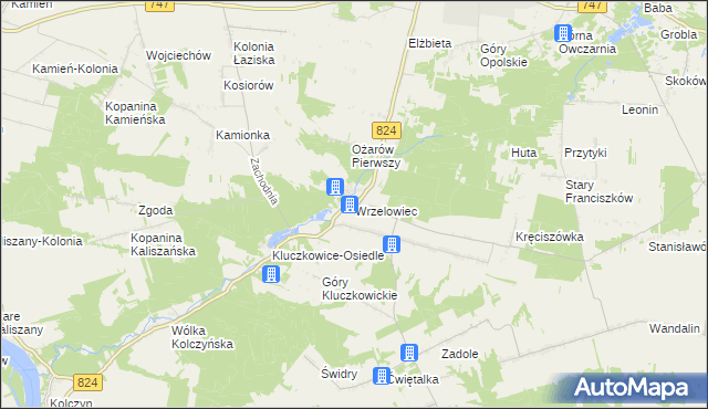 mapa Wrzelowiec, Wrzelowiec na mapie Targeo