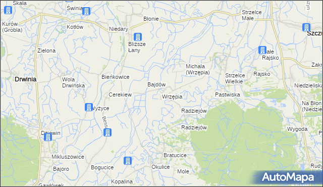 mapa Wrzępia, Wrzępia na mapie Targeo