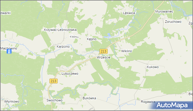 mapa Wrzeście gmina Słupsk, Wrzeście gmina Słupsk na mapie Targeo