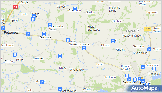 mapa Wrzeszczów, Wrzeszczów na mapie Targeo