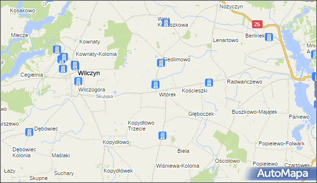mapa Wtórek gmina Wilczyn, Wtórek gmina Wilczyn na mapie Targeo