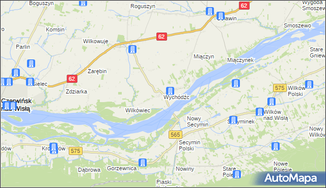 mapa Wychódźc, Wychódźc na mapie Targeo