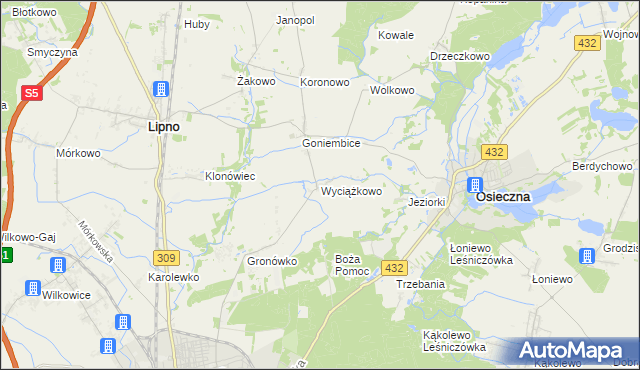 mapa Wyciążkowo, Wyciążkowo na mapie Targeo