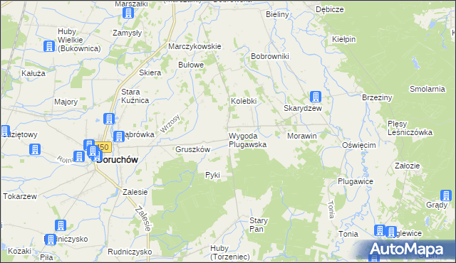 mapa Wygoda Plugawska, Wygoda Plugawska na mapie Targeo