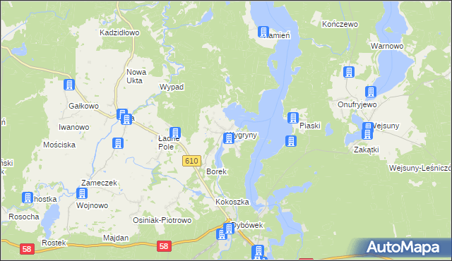 mapa Wygryny, Wygryny na mapie Targeo