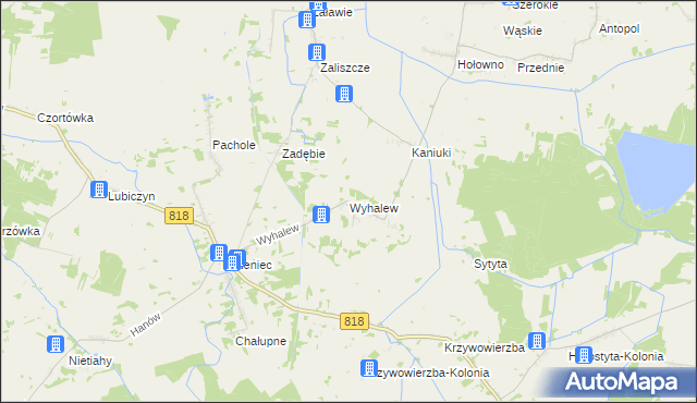 mapa Wyhalew, Wyhalew na mapie Targeo