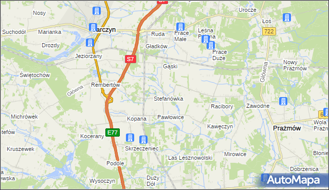 mapa Wylezin gmina Tarczyn, Wylezin gmina Tarczyn na mapie Targeo