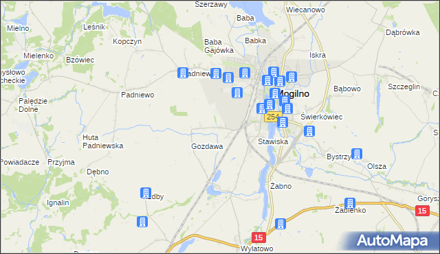 mapa Wyrobki gmina Mogilno, Wyrobki gmina Mogilno na mapie Targeo