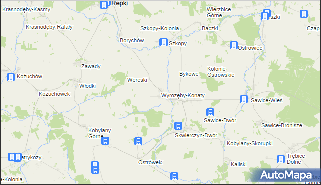 mapa Wyrozęby-Konaty, Wyrozęby-Konaty na mapie Targeo