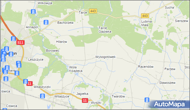 mapa Wysogotówek, Wysogotówek na mapie Targeo