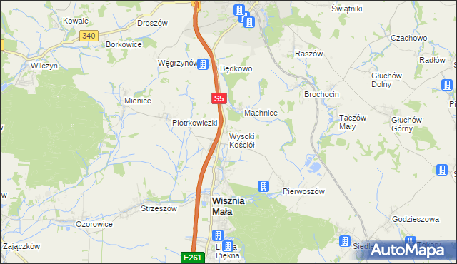 mapa Wysoki Kościół, Wysoki Kościół na mapie Targeo