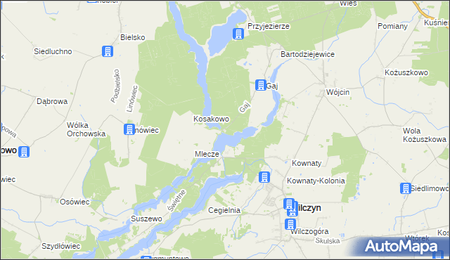 mapa Wysoki Most gmina Jeziora Wielkie, Wysoki Most gmina Jeziora Wielkie na mapie Targeo