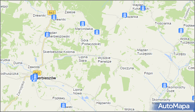 mapa Wysokie Pierwsze, Wysokie Pierwsze na mapie Targeo