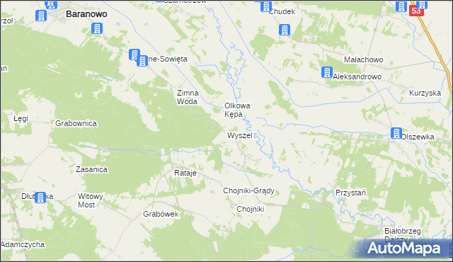 mapa Wyszel, Wyszel na mapie Targeo