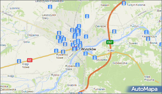 mapa Wyszków, Wyszków na mapie Targeo