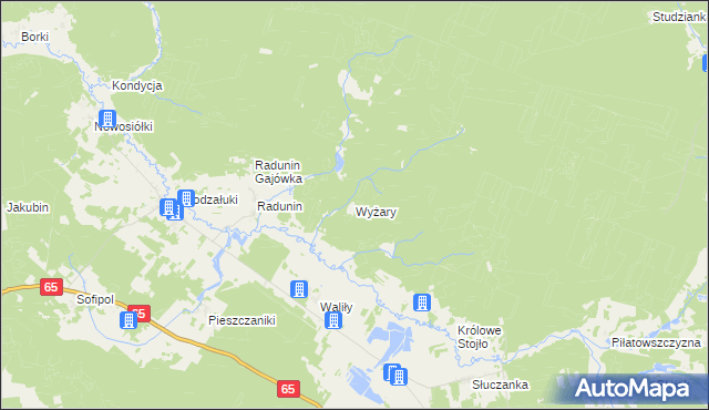 mapa Wyżary, Wyżary na mapie Targeo