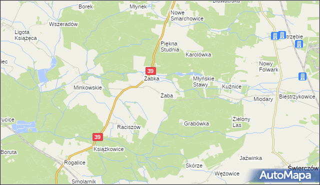mapa Żaba, Żaba na mapie Targeo