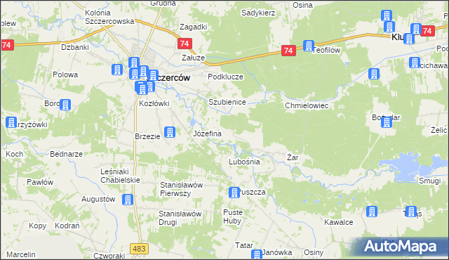 mapa Żabczanka, Żabczanka na mapie Targeo