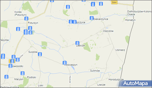 mapa Żabcze, Żabcze na mapie Targeo