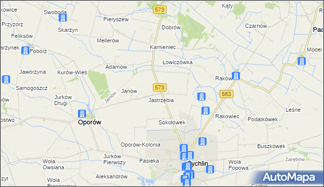 mapa Żabików gmina Żychlin, Żabików gmina Żychlin na mapie Targeo