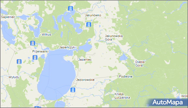 mapa Żabinka gmina Kruklanki, Żabinka gmina Kruklanki na mapie Targeo