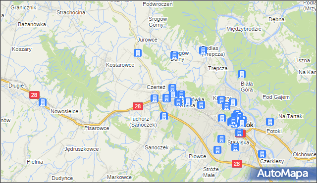 mapa Zabłotce gmina Sanok, Zabłotce gmina Sanok na mapie Targeo