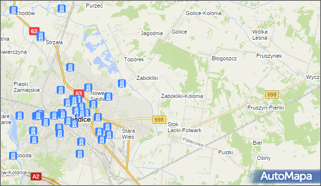 mapa Żabokliki-Kolonia, Żabokliki-Kolonia na mapie Targeo