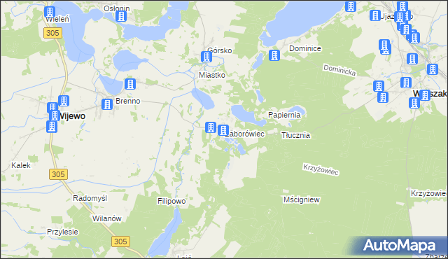 mapa Zaborówiec, Zaborówiec na mapie Targeo