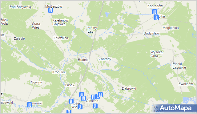 mapa Zabrody gmina Krasocin, Zabrody gmina Krasocin na mapie Targeo
