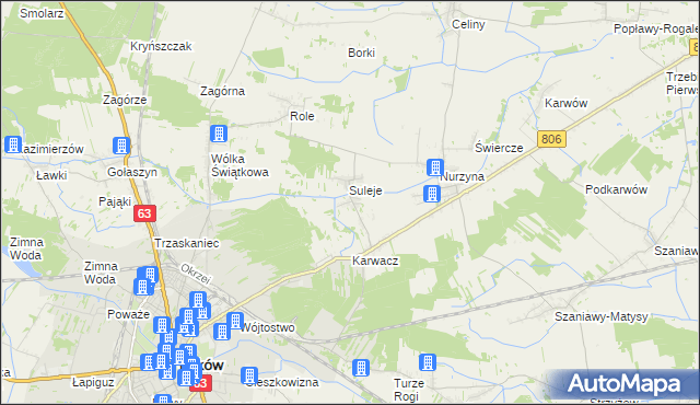 mapa Zabrodzie gmina Łuków, Zabrodzie gmina Łuków na mapie Targeo