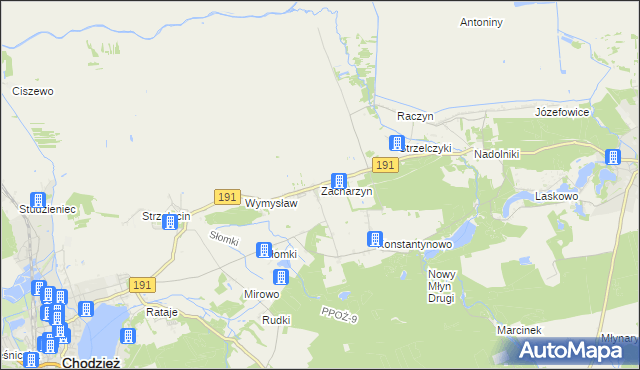 mapa Zacharzyn, Zacharzyn na mapie Targeo