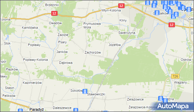 mapa Zachorzów-Kolonia, Zachorzów-Kolonia na mapie Targeo