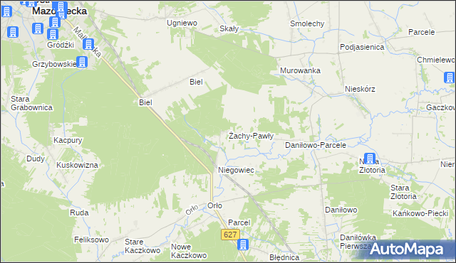 mapa Żachy-Pawły, Żachy-Pawły na mapie Targeo