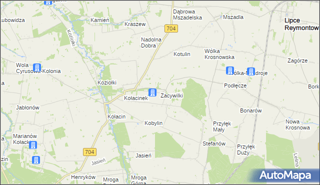 mapa Zacywilki, Zacywilki na mapie Targeo