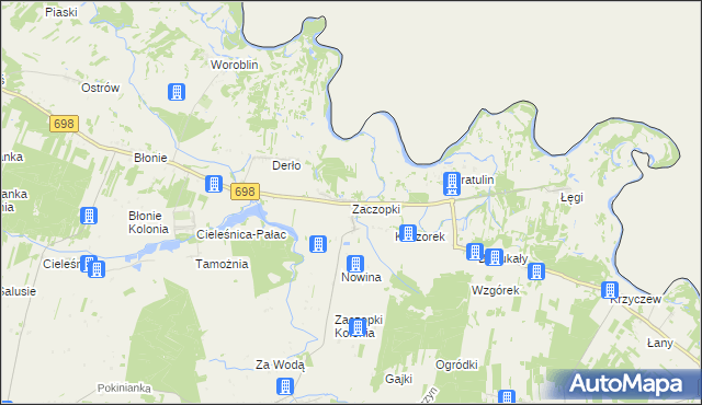 mapa Zaczopki, Zaczopki na mapie Targeo
