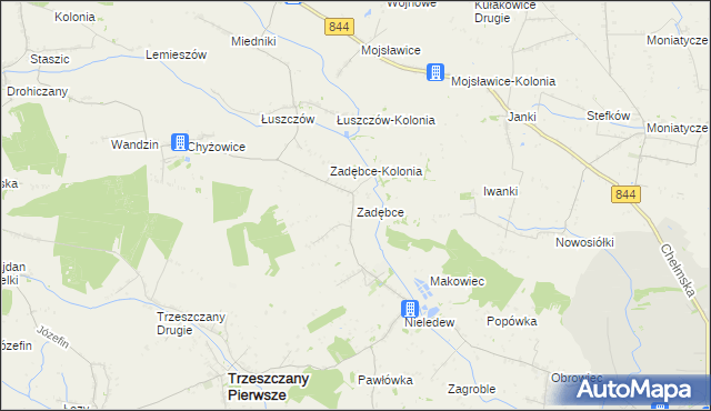 mapa Zadębce, Zadębce na mapie Targeo