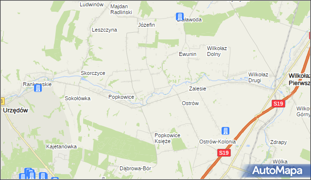 mapa Zadworze gmina Urzędów, Zadworze gmina Urzędów na mapie Targeo