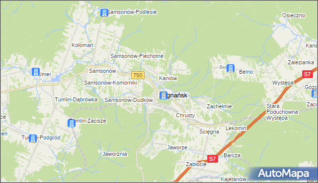 mapa Zagnańsk, Zagnańsk na mapie Targeo