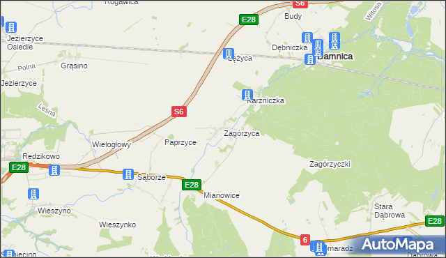 mapa Zagórzyca, Zagórzyca na mapie Targeo
