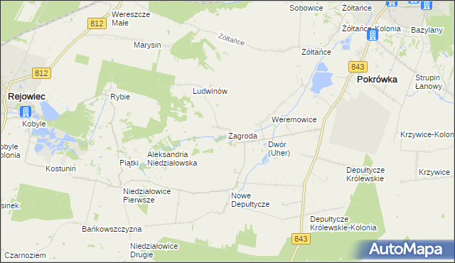 mapa Zagroda gmina Chełm, Zagroda gmina Chełm na mapie Targeo