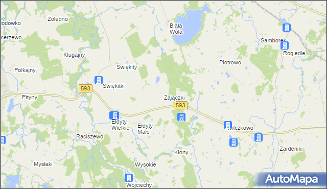 mapa Zajączki gmina Lubomino, Zajączki gmina Lubomino na mapie Targeo