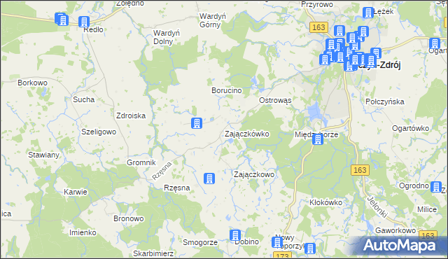 mapa Zajączkówko, Zajączkówko na mapie Targeo