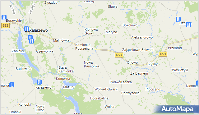 mapa Zajączkowo gmina Bakałarzewo, Zajączkowo gmina Bakałarzewo na mapie Targeo