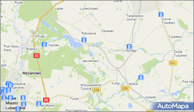 mapa Zajączkowo gmina Grodziczno, Zajączkowo gmina Grodziczno na mapie Targeo