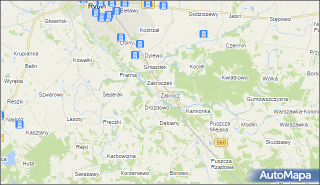 mapa Zakrocz, Zakrocz na mapie Targeo